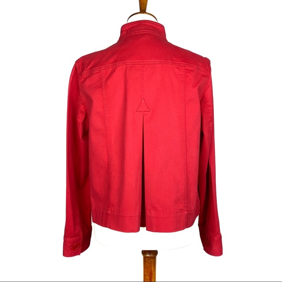 Jones New York Sport Stretch Button Front Blazer Red Cotton Medium - Picture 5 of 8